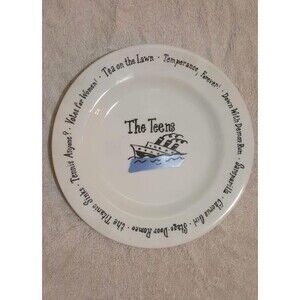 Pottery Barn Plate 8 1/4" The Teens Salad Dessert Birthday Decade
